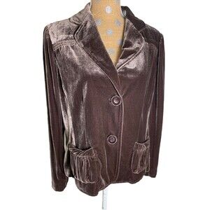 Nic + Zoe Womens Velvet Blazer Whimsigoth Witch Goth Versatile Silk Blend Pleats